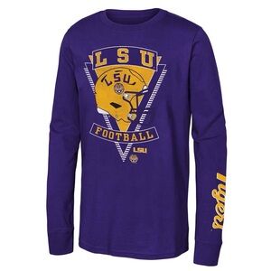 LSU Louisiana State‎ YOUTH Helmet Culture Gen2 Long Sleeve Tee NWT L 14/16